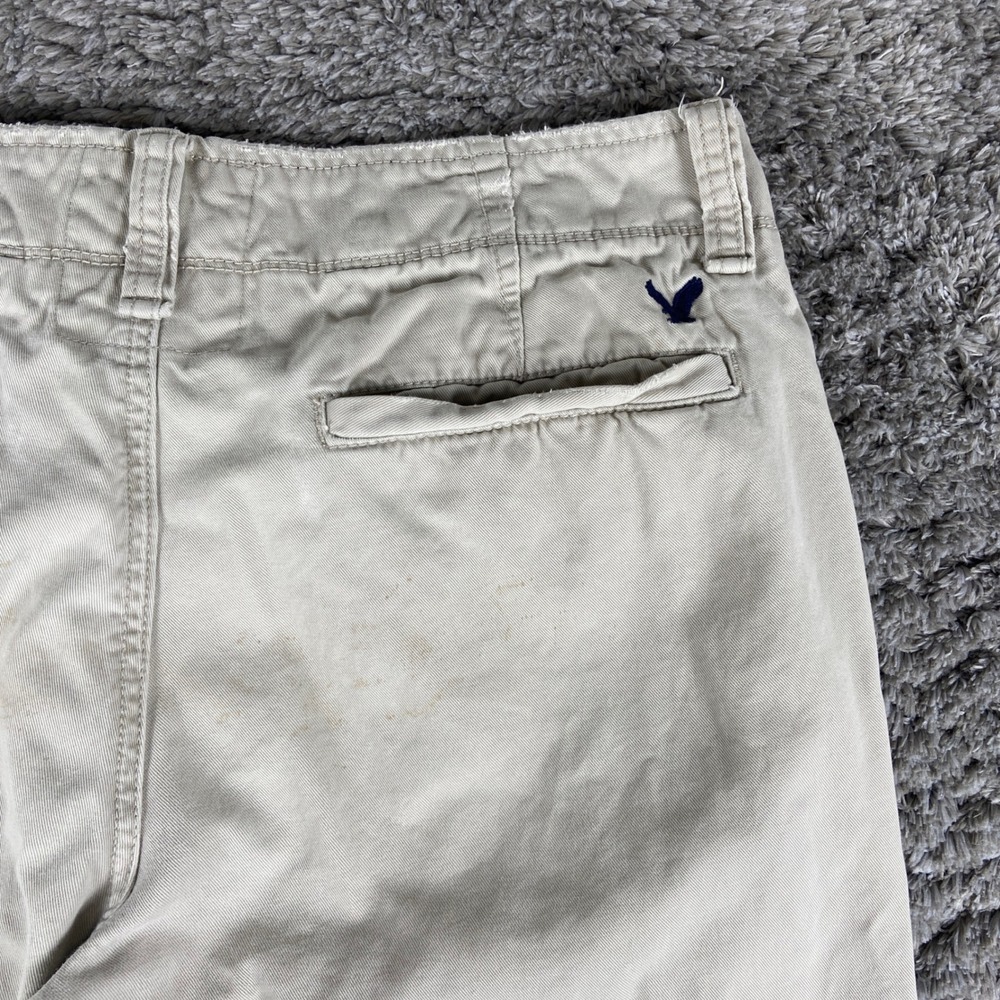Vintage American Eagle Bootcut Khaki Pant Men 33x34 Beige Straight Cotton Y2k
